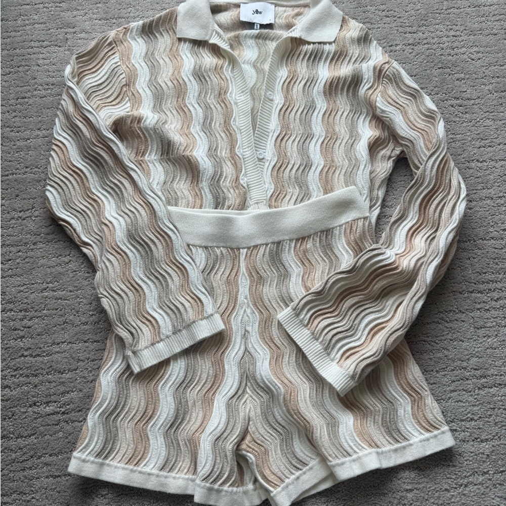 Yllw the Label matching sweater and shorts